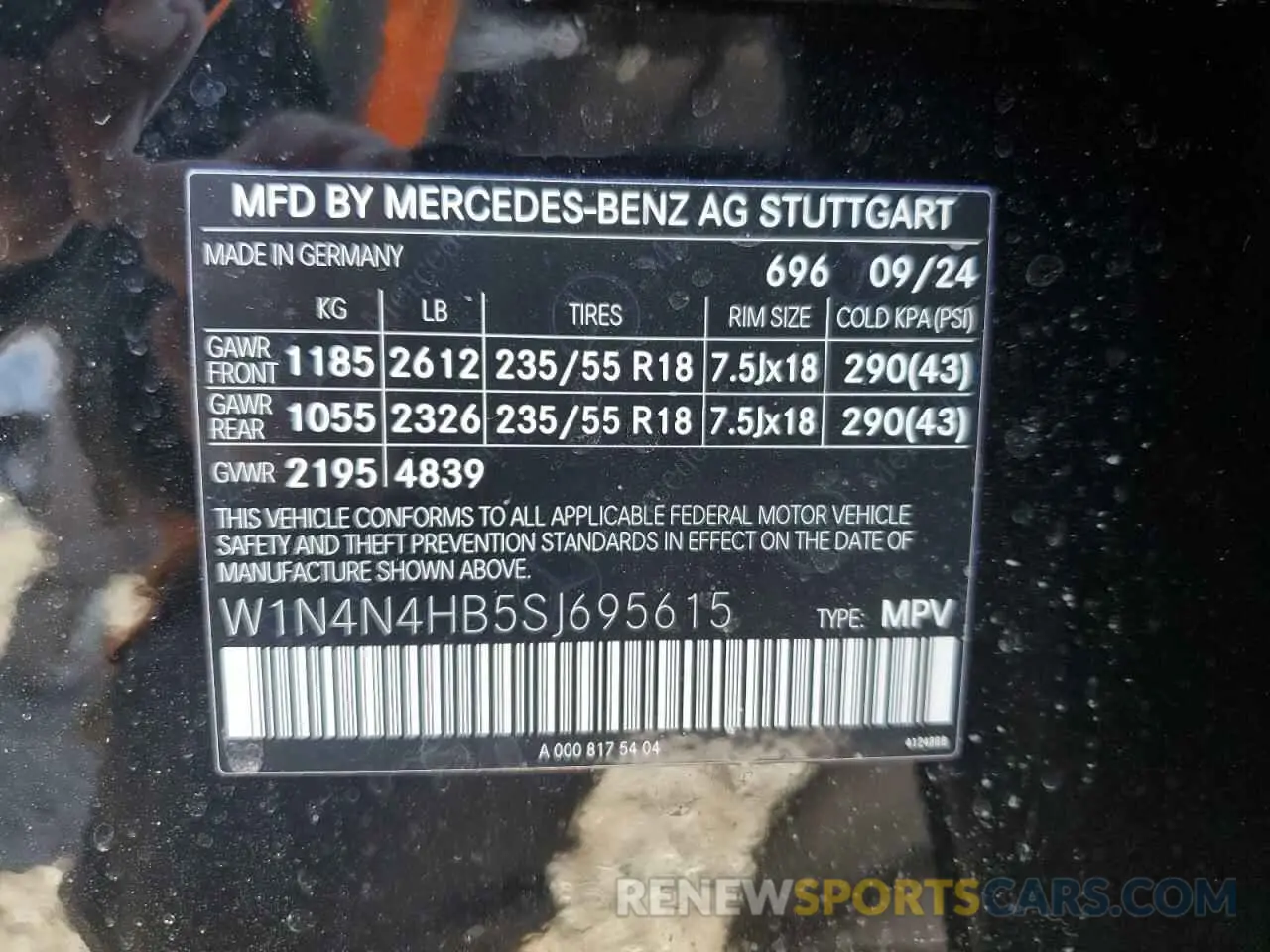 14 Фотография поврежденного автомобиля W1N4N4HB5SJ695615 MERCEDES-BENZ GLA-CLASS 2025