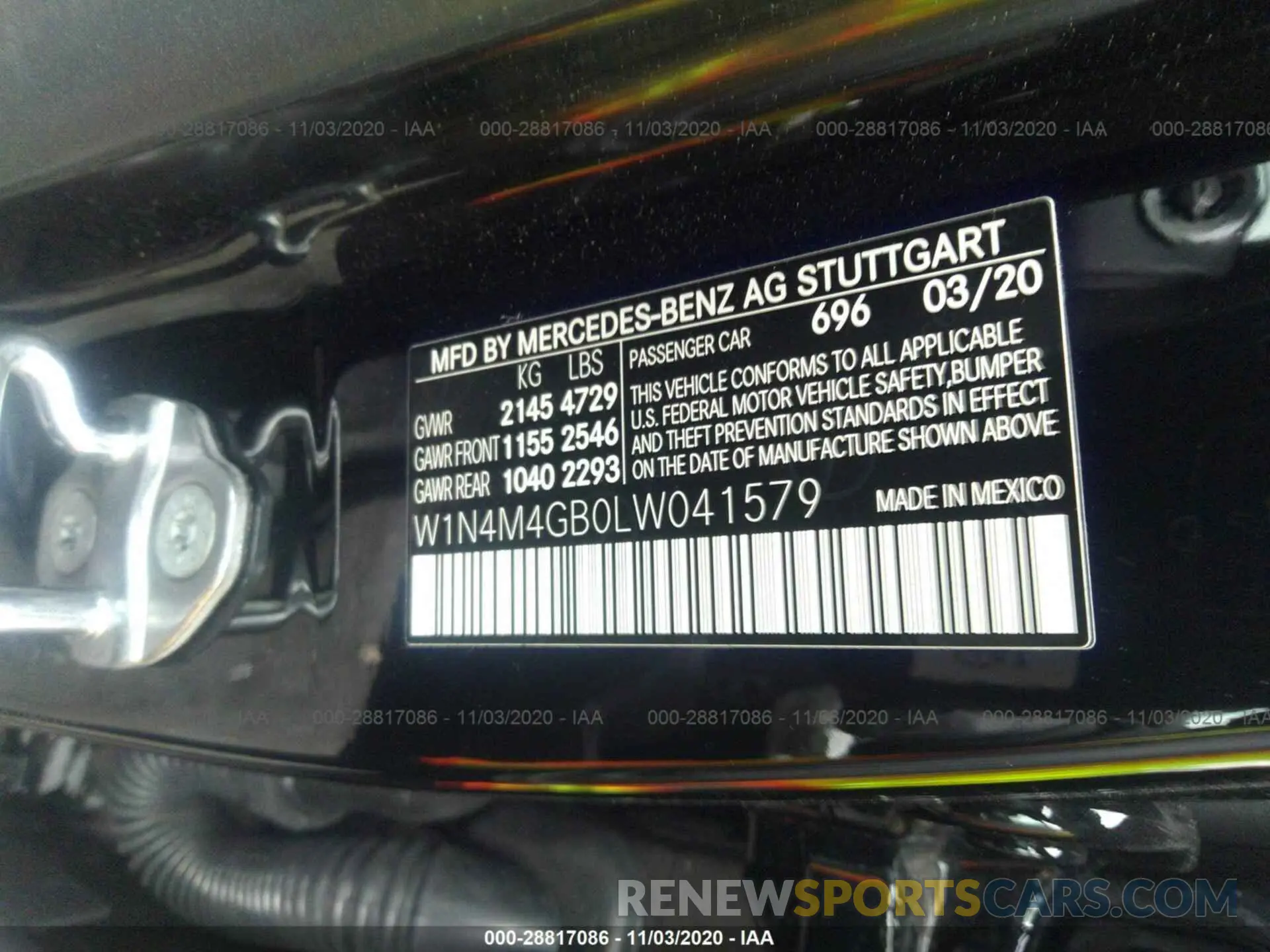7 Photograph of a damaged car W1N4M4GB0LW041579 MERCEDES-BENZ GLB 2020