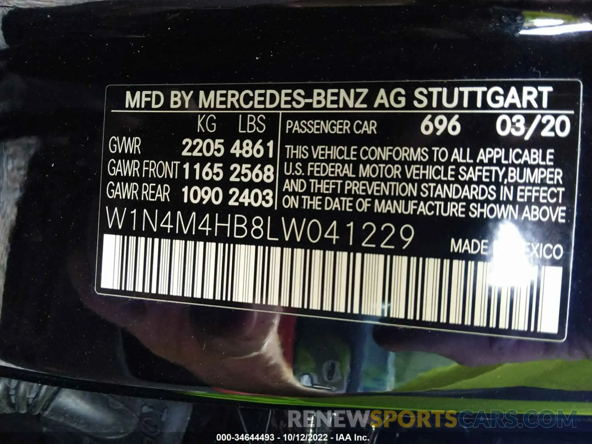 9 Photograph of a damaged car W1N4M4HB8LW041229 MERCEDES-BENZ GLB 2020