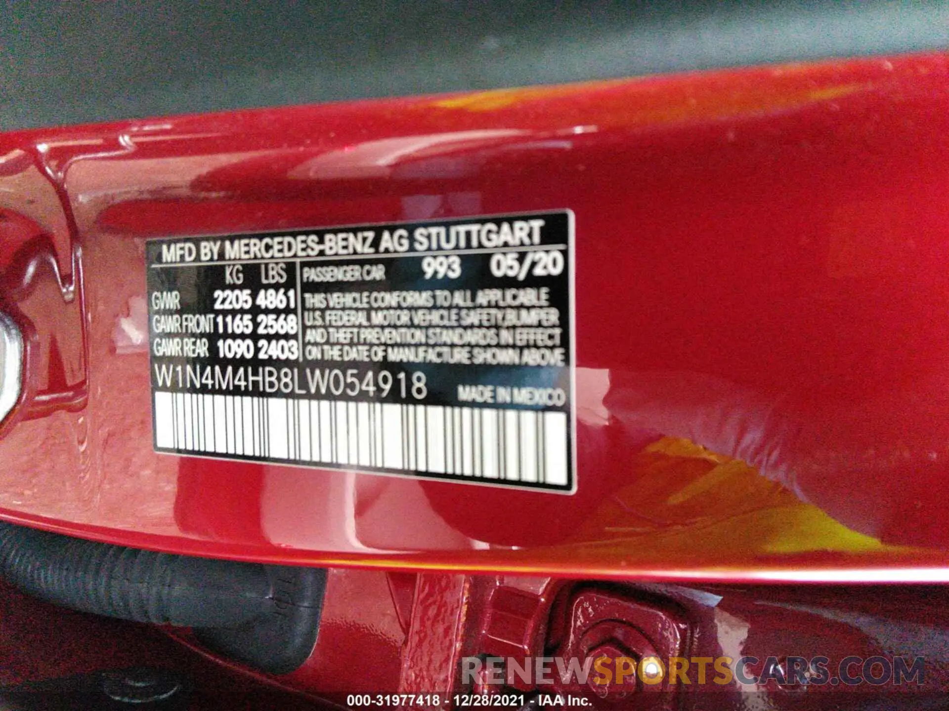 9 Photograph of a damaged car W1N4M4HB8LW054918 MERCEDES-BENZ GLB 2020