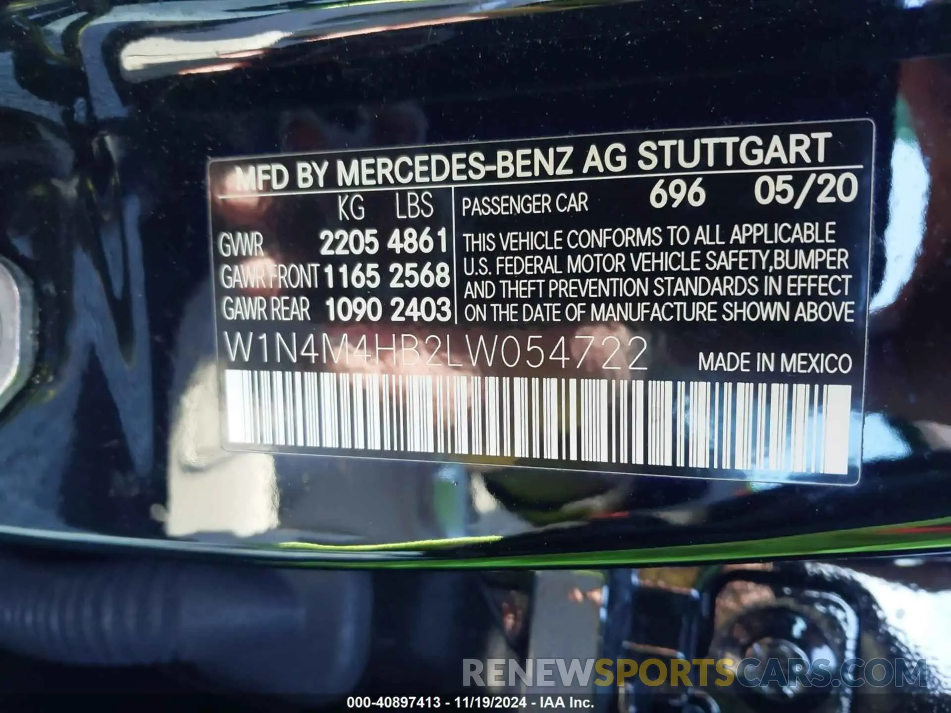 9 Photograph of a damaged car W1N4M4HB2LW054722 MERCEDES-BENZ GLB 250 2020