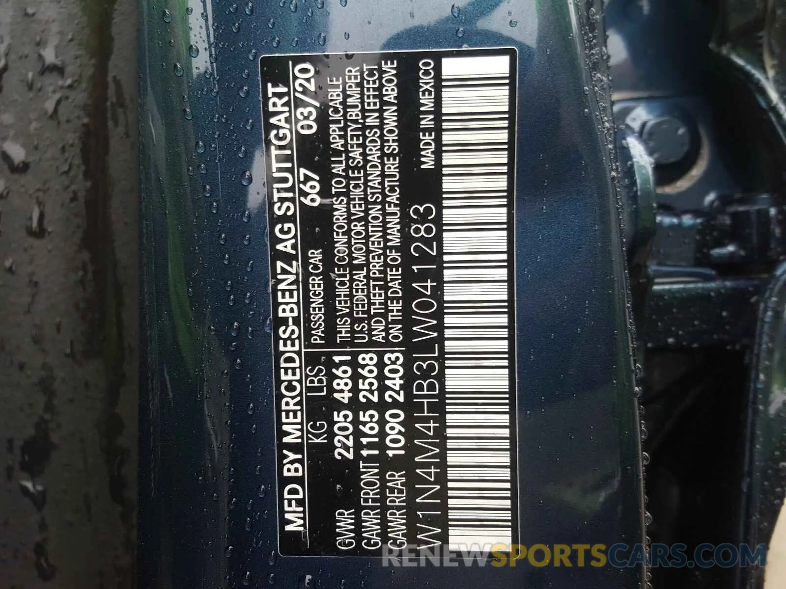 10 Photograph of a damaged car W1N4M4HB3LW041283 MERCEDES-BENZ GLB 250 2020