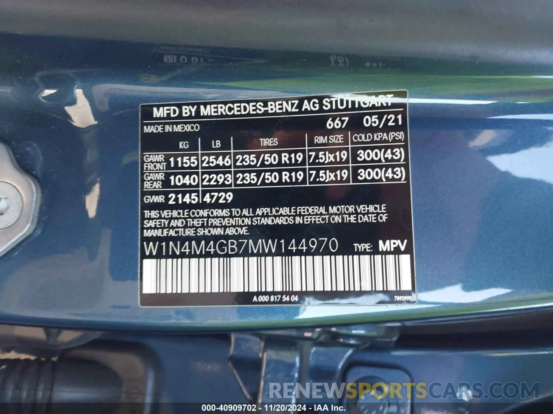 9 Photograph of a damaged car W1N4M4GB7MW144970 MERCEDES-BENZ GLB 250 2021