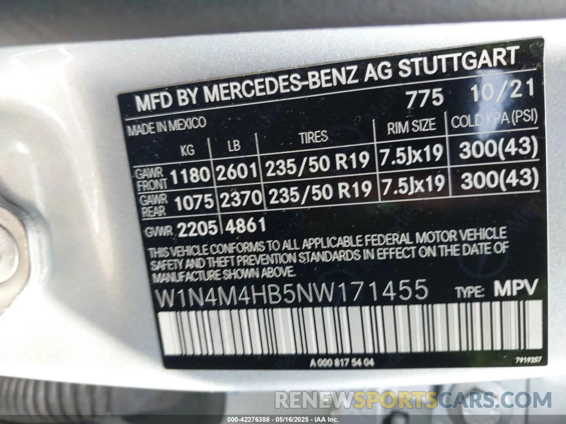 9 Photograph of a damaged car W1N4M4HB5NW171455 MERCEDES-BENZ GLB 250 2022