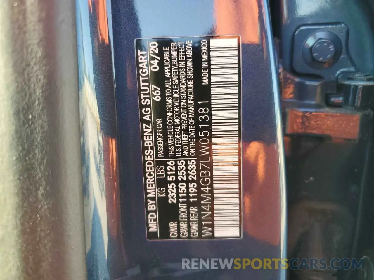 13 Фотография поврежденного автомобиля W1N4M4GB7LW051381 MERCEDES-BENZ GLB-CLASS 2020