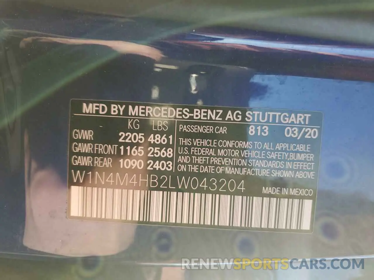14 Photograph of a damaged car W1N4M4HB2LW043204 MERCEDES-BENZ GLB-CLASS 2020