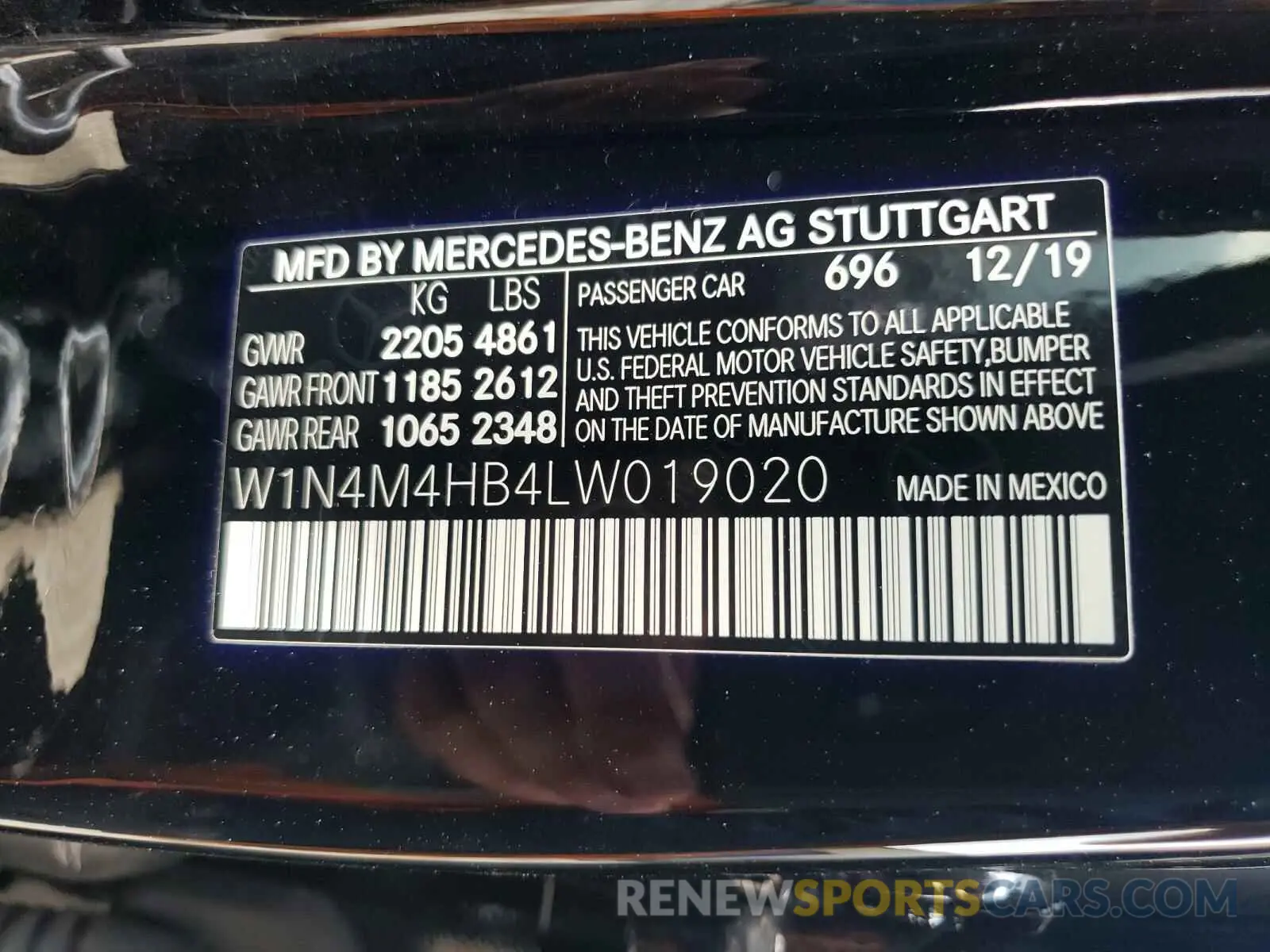 10 Фотография поврежденного автомобиля W1N4M4HB4LW019020 MERCEDES-BENZ GLB-CLASS 2020