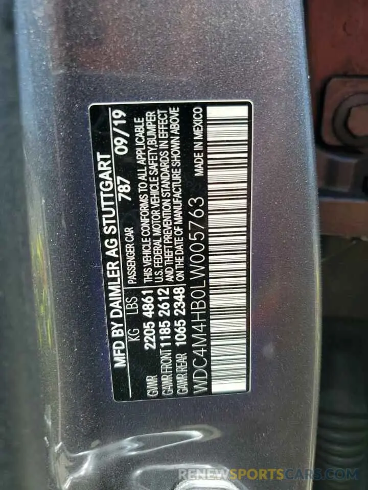 12 Фотография поврежденного автомобиля WDC4M4HB0LW005763 MERCEDES-BENZ GLB-CLASS 2020