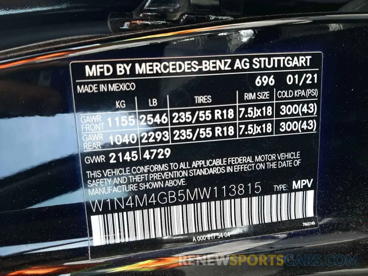 12 Photograph of a damaged car W1N4M4GB5MW113815 MERCEDES-BENZ GLB-CLASS 2021