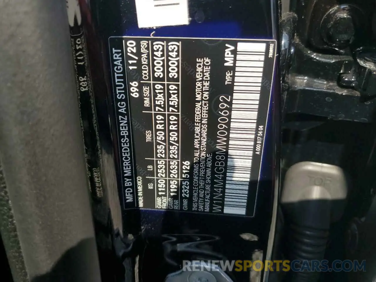 14 Фотография поврежденного автомобиля W1N4M4GB8MW090692 MERCEDES-BENZ GLB-CLASS 2021