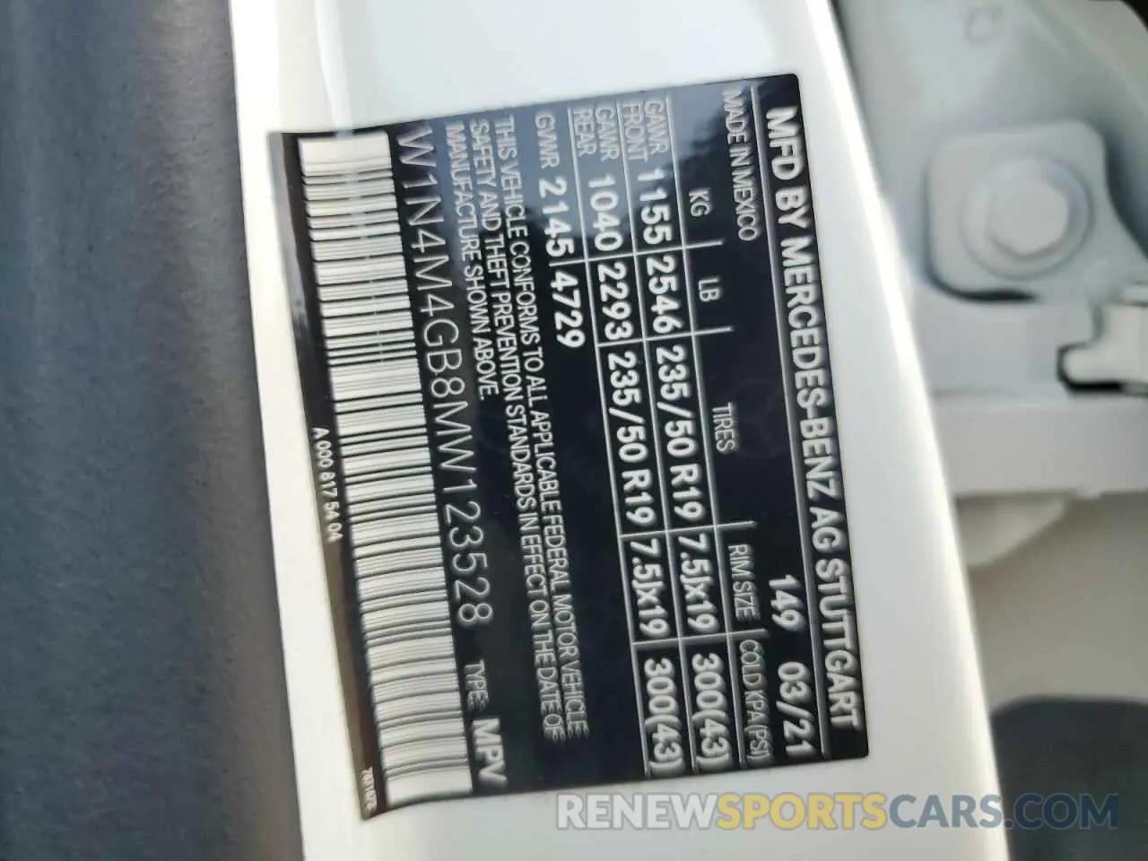 13 Photograph of a damaged car W1N4M4GB8MW123528 MERCEDES-BENZ GLB-CLASS 2021