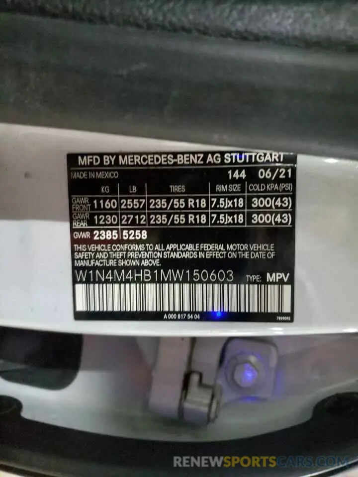 13 Photograph of a damaged car W1N4M4HB1MW150603 MERCEDES-BENZ GLB-CLASS 2021