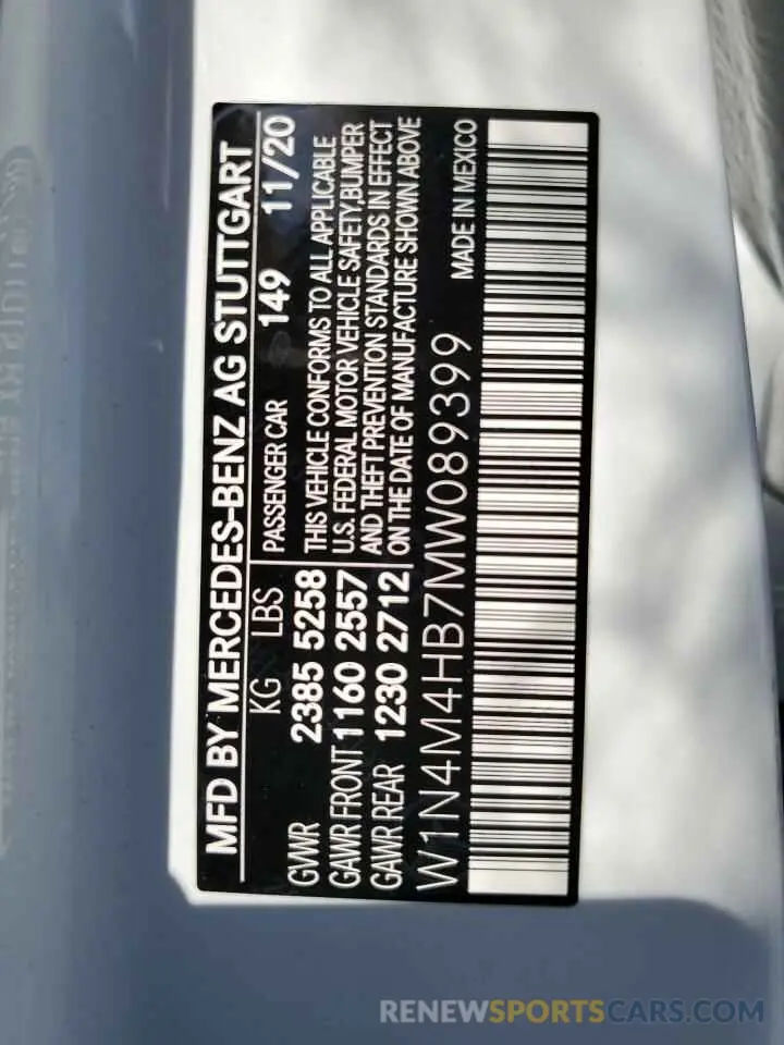 14 Photograph of a damaged car W1N4M4HB7MW089399 MERCEDES-BENZ GLB-CLASS 2021