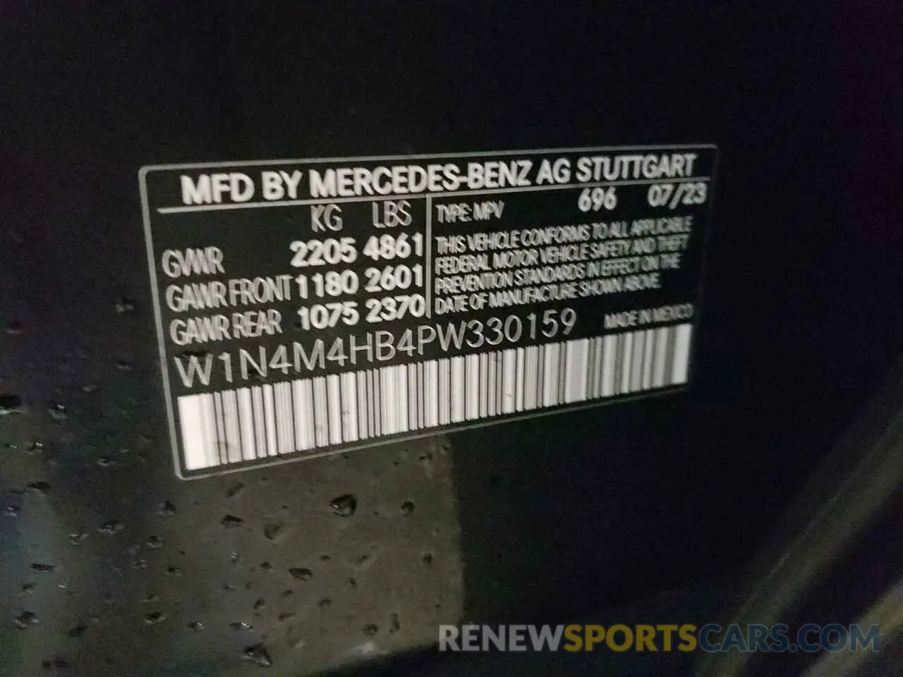 12 Photograph of a damaged car W1N4M4HB4PW330159 MERCEDES-BENZ GLB-CLASS 2023