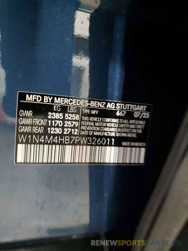 14 Photograph of a damaged car W1N4M4HB7PW326011 MERCEDES-BENZ GLB-CLASS 2023