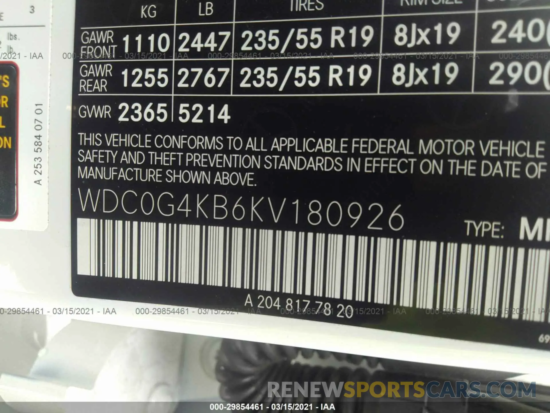 9 Photograph of a damaged car WDC0G4KB6KV180926 MERCEDES-BENZ GLC 2019