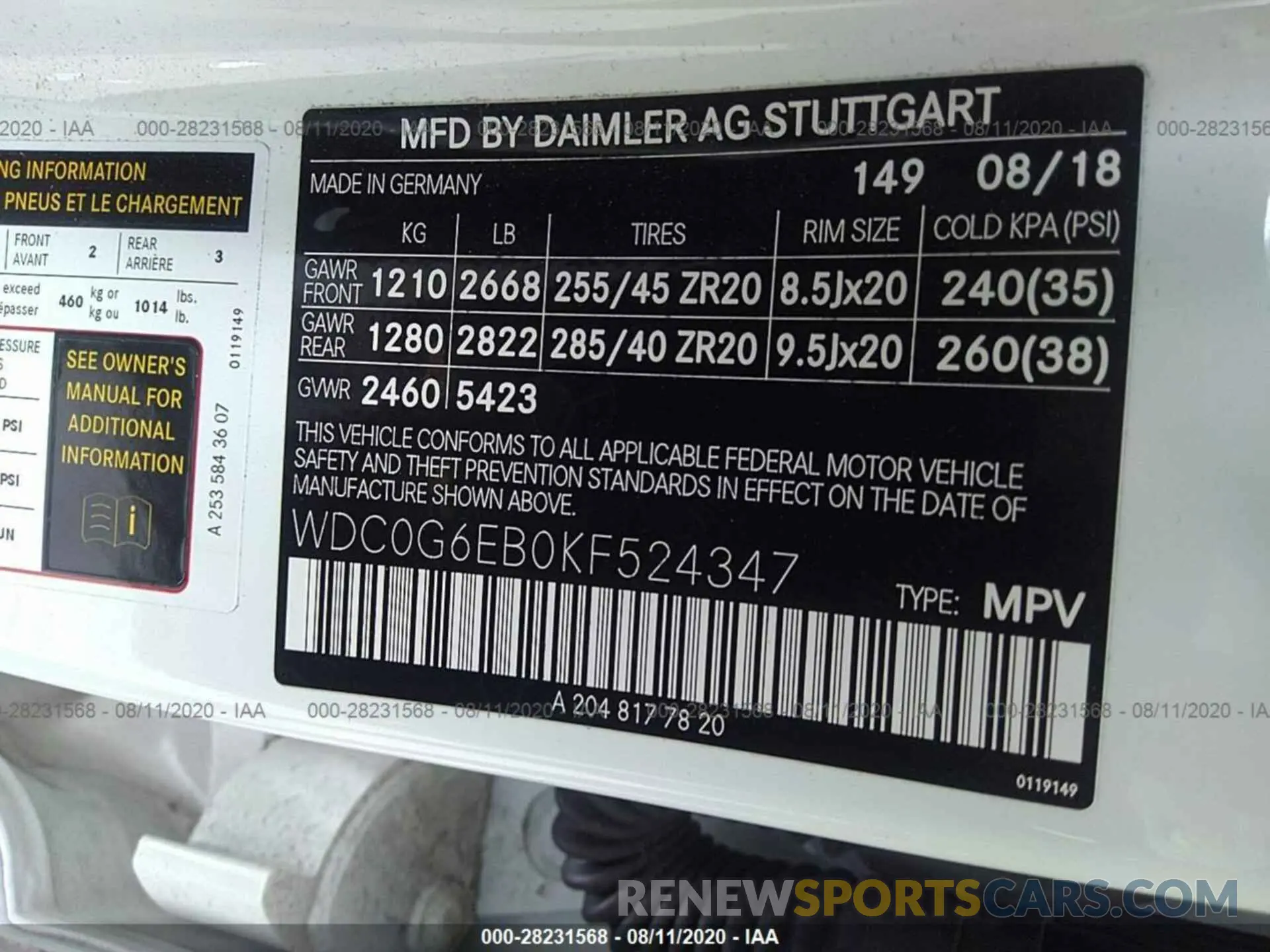 9 Photograph of a damaged car WDC0G6EB0KF524347 MERCEDES-BENZ GLC 2019
