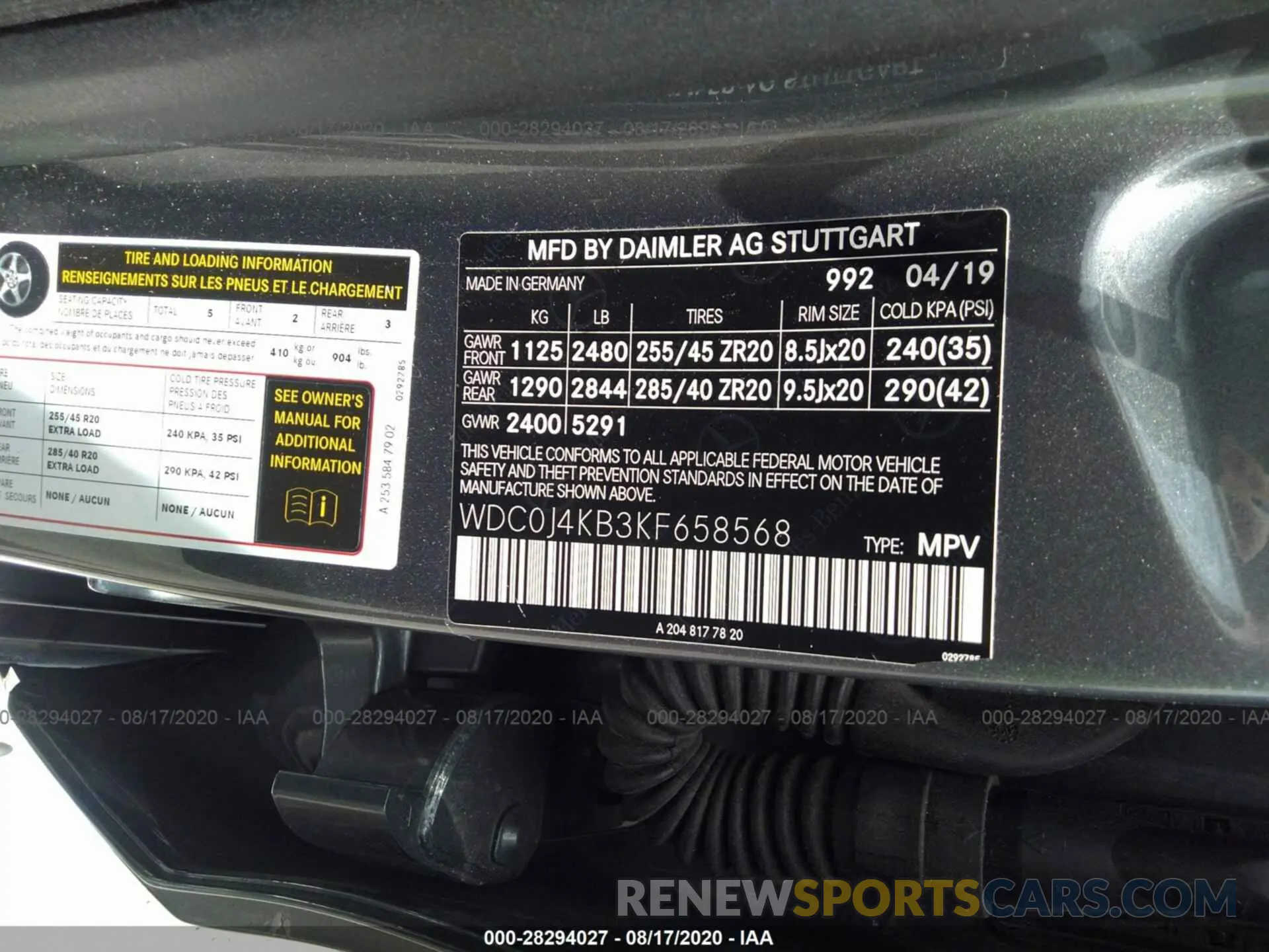 9 Photograph of a damaged car WDC0J4KB3KF658568 MERCEDES-BENZ GLC 2019