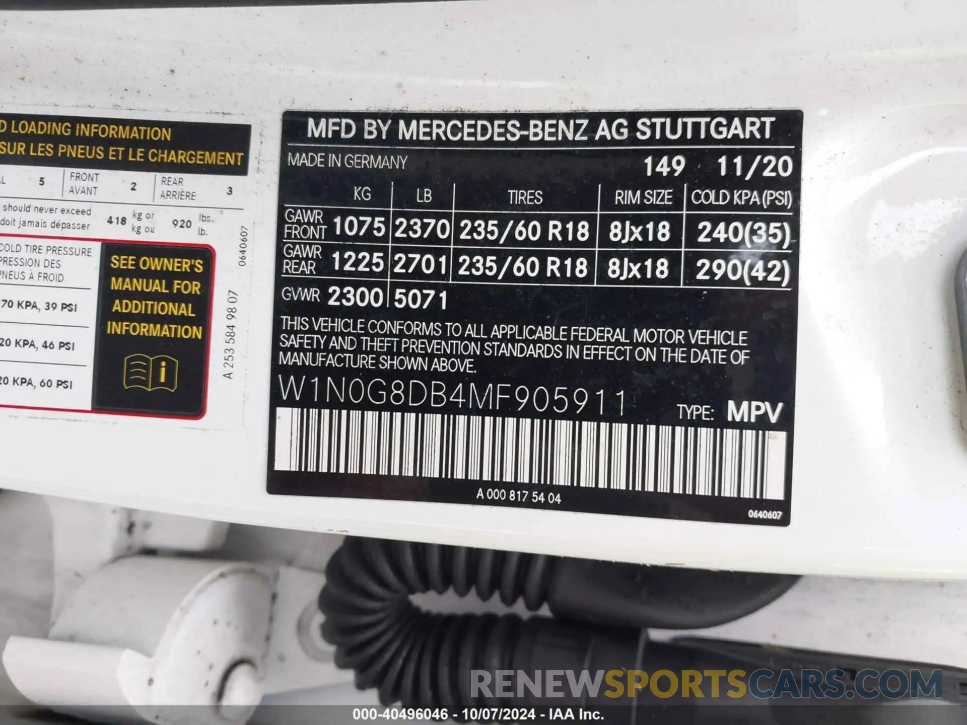 9 Фотография поврежденного автомобиля W1N0G8DB4MF905911 MERCEDES-BENZ GLC 2021