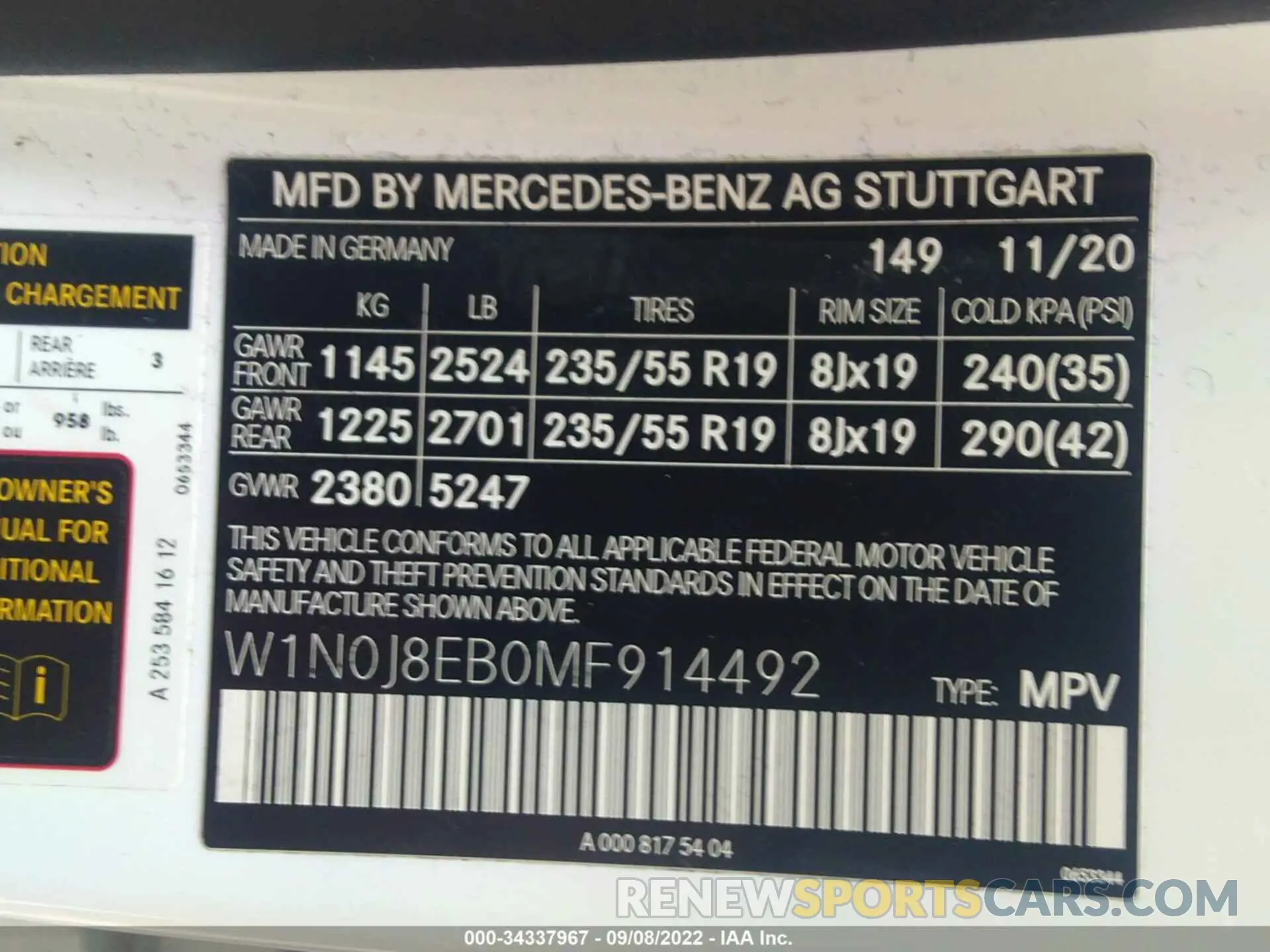 9 Фотография поврежденного автомобиля W1N0J8EB0MF914492 MERCEDES-BENZ GLC 2021
