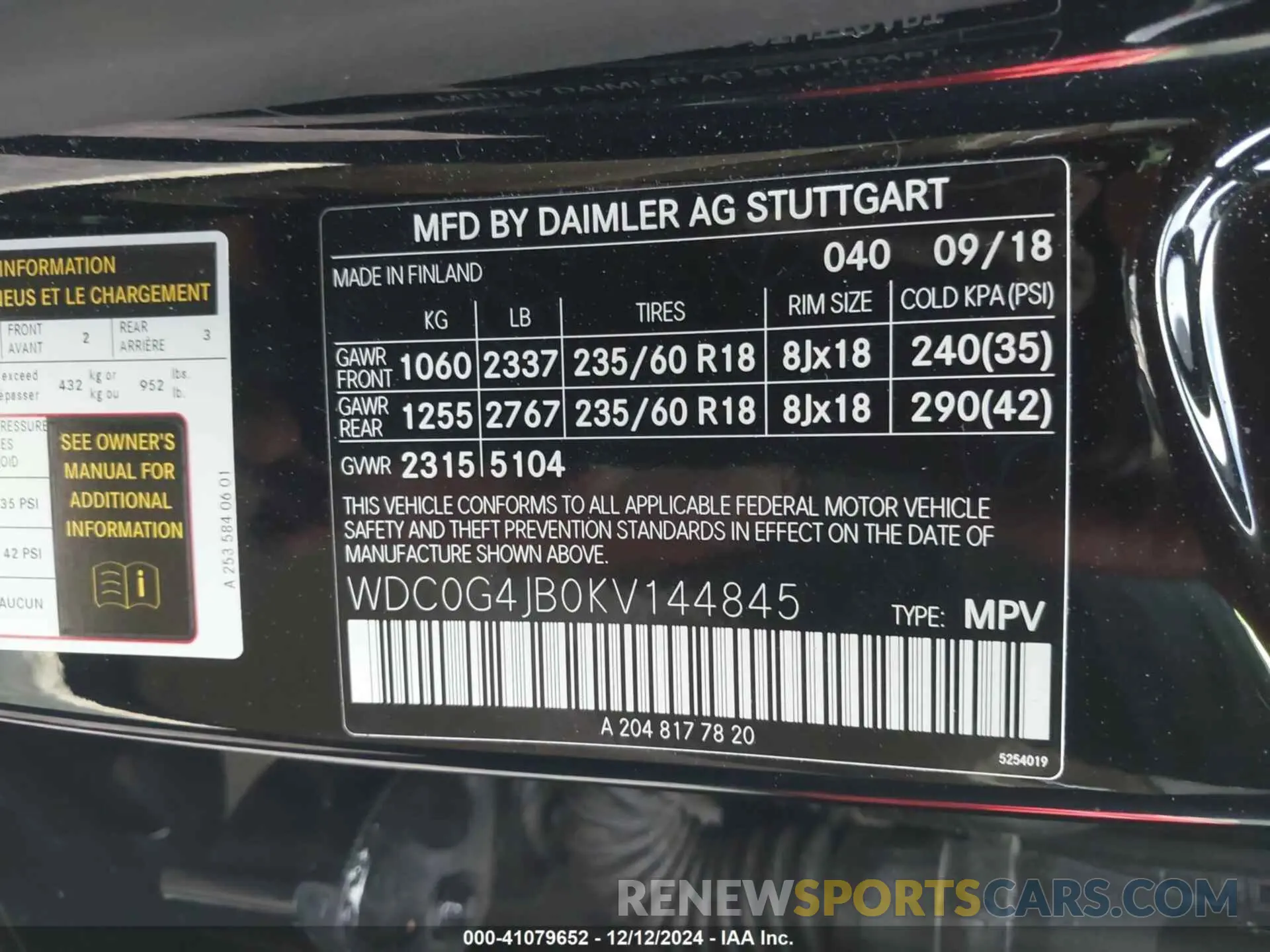 9 Photograph of a damaged car WDC0G4JB0KV144845 MERCEDES-BENZ GLC 300 2019