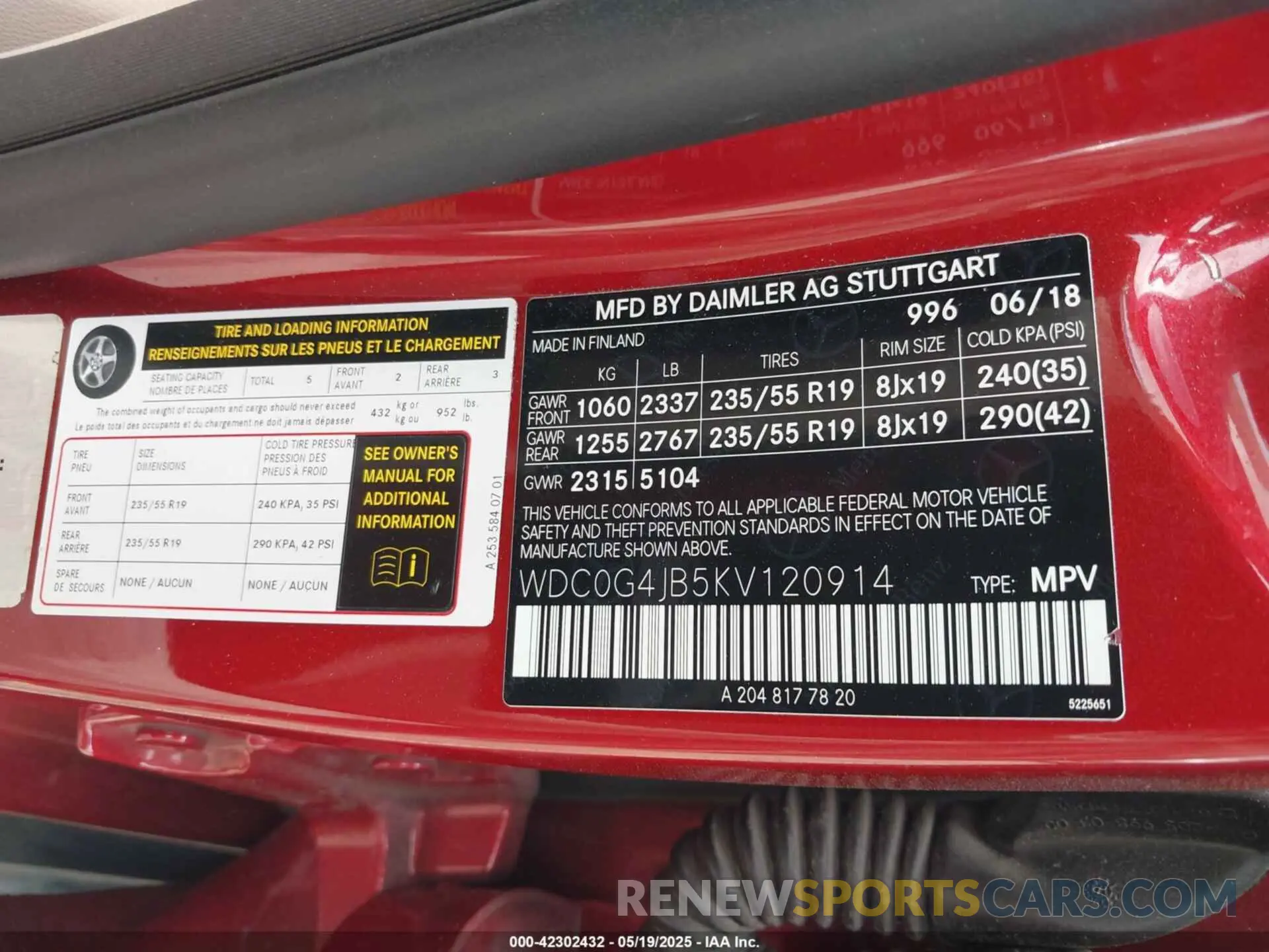 9 Photograph of a damaged car WDC0G4JB5KV120914 MERCEDES-BENZ GLC 300 2019