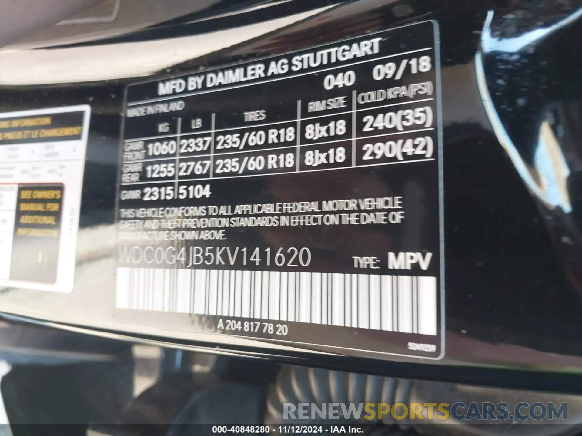 9 Photograph of a damaged car WDC0G4JB5KV141620 MERCEDES-BENZ GLC 300 2019