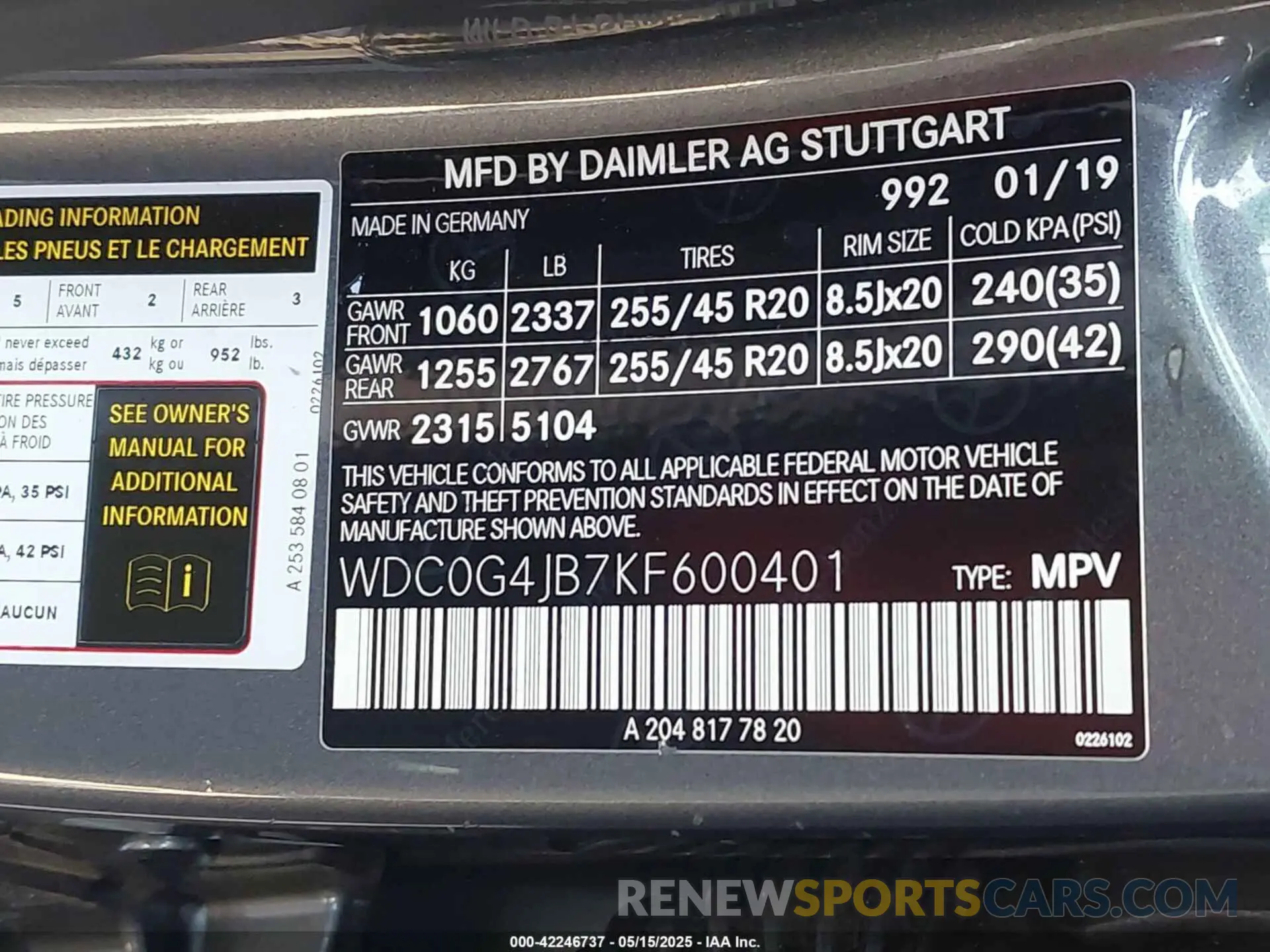 9 Photograph of a damaged car WDC0G4JB7KF600401 MERCEDES-BENZ GLC 300 2019