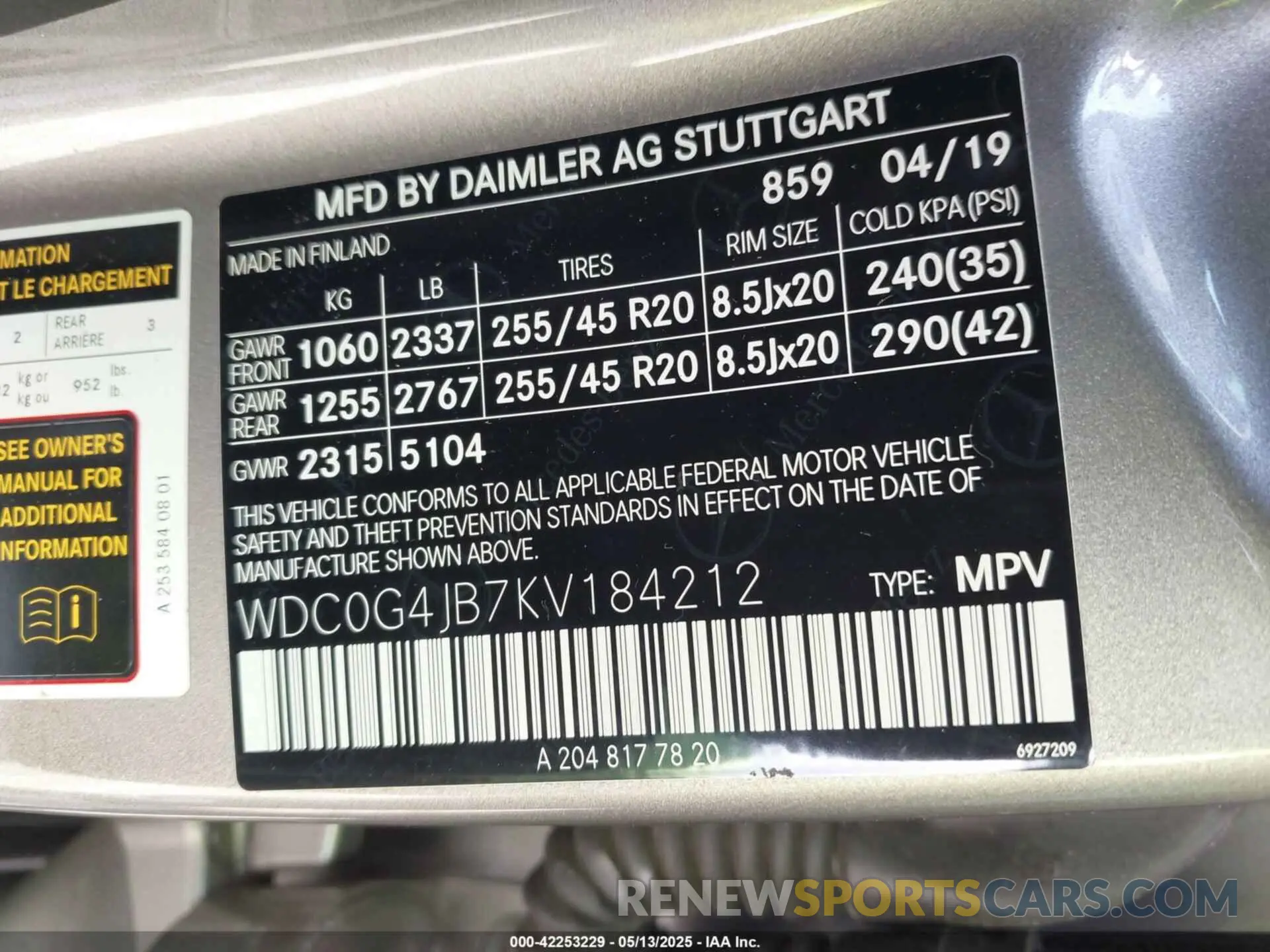 9 Photograph of a damaged car WDC0G4JB7KV184212 MERCEDES-BENZ GLC 300 2019