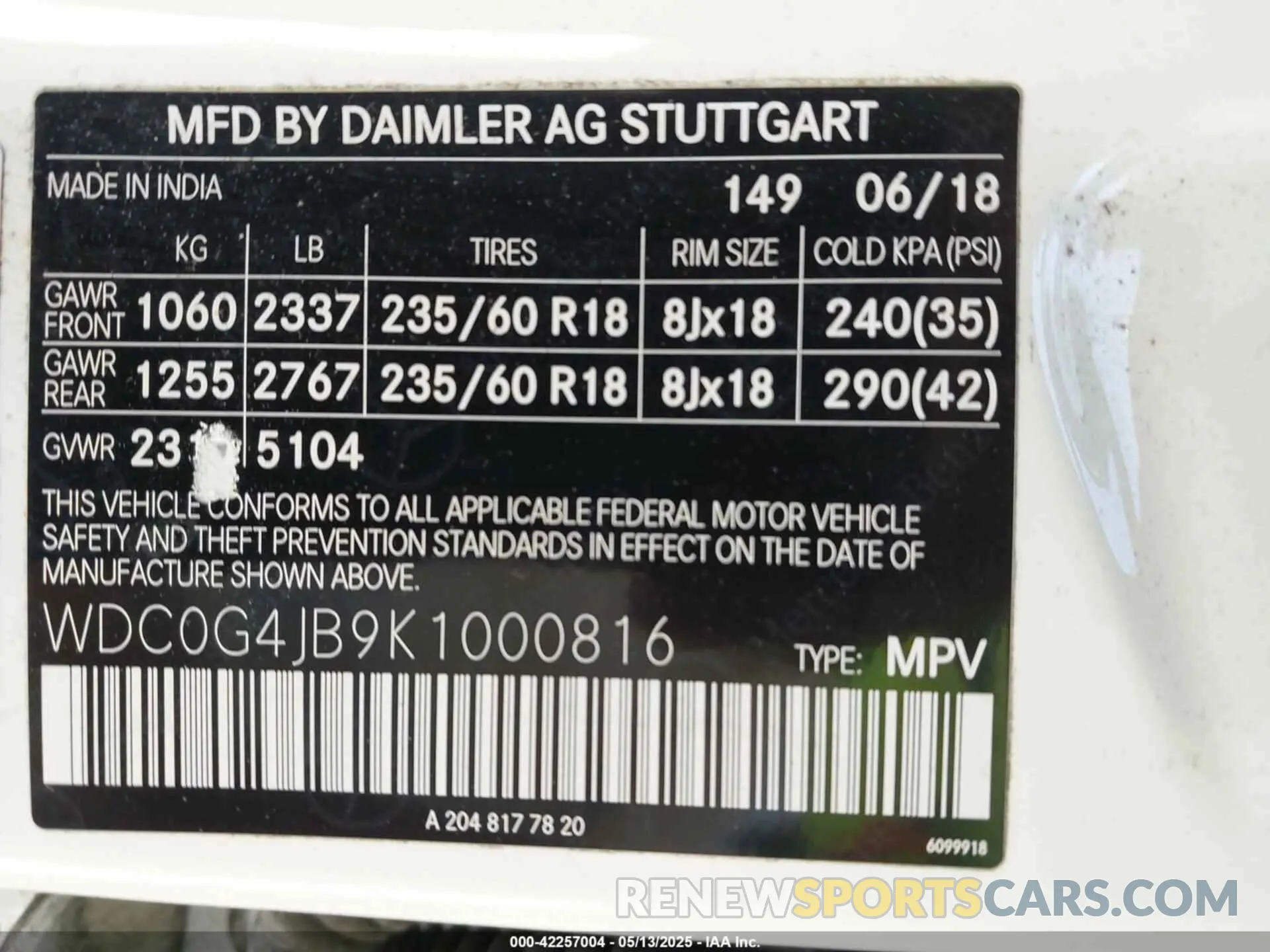 9 Photograph of a damaged car WDC0G4JB9K1000816 MERCEDES-BENZ GLC 300 2019