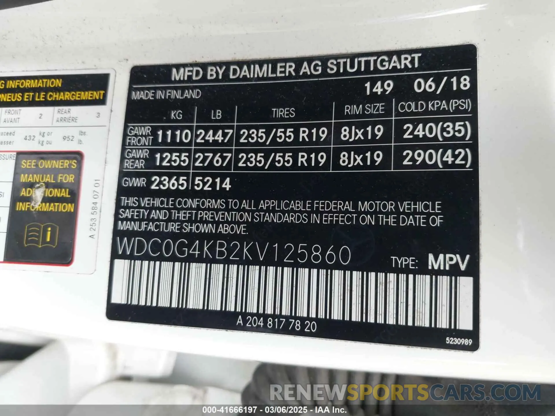 9 Фотография поврежденного автомобиля WDC0G4KB2KV125860 MERCEDES-BENZ GLC 300 2019