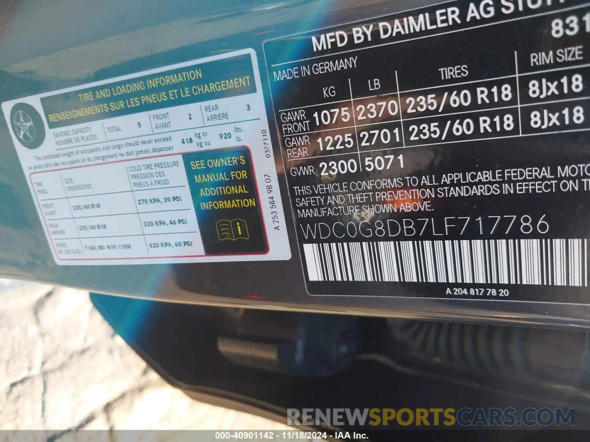 9 Photograph of a damaged car WDC0G8DB7LF717786 MERCEDES-BENZ GLC 300 2020