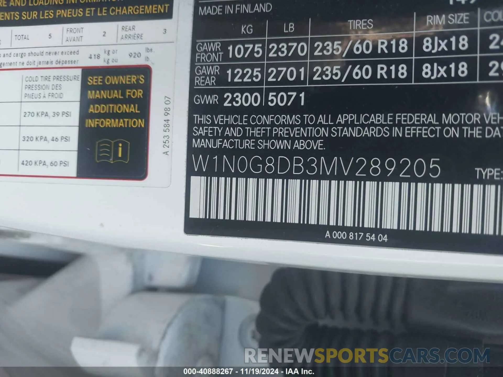 9 Photograph of a damaged car W1N0G8DB3MV289205 MERCEDES-BENZ GLC 300 2021