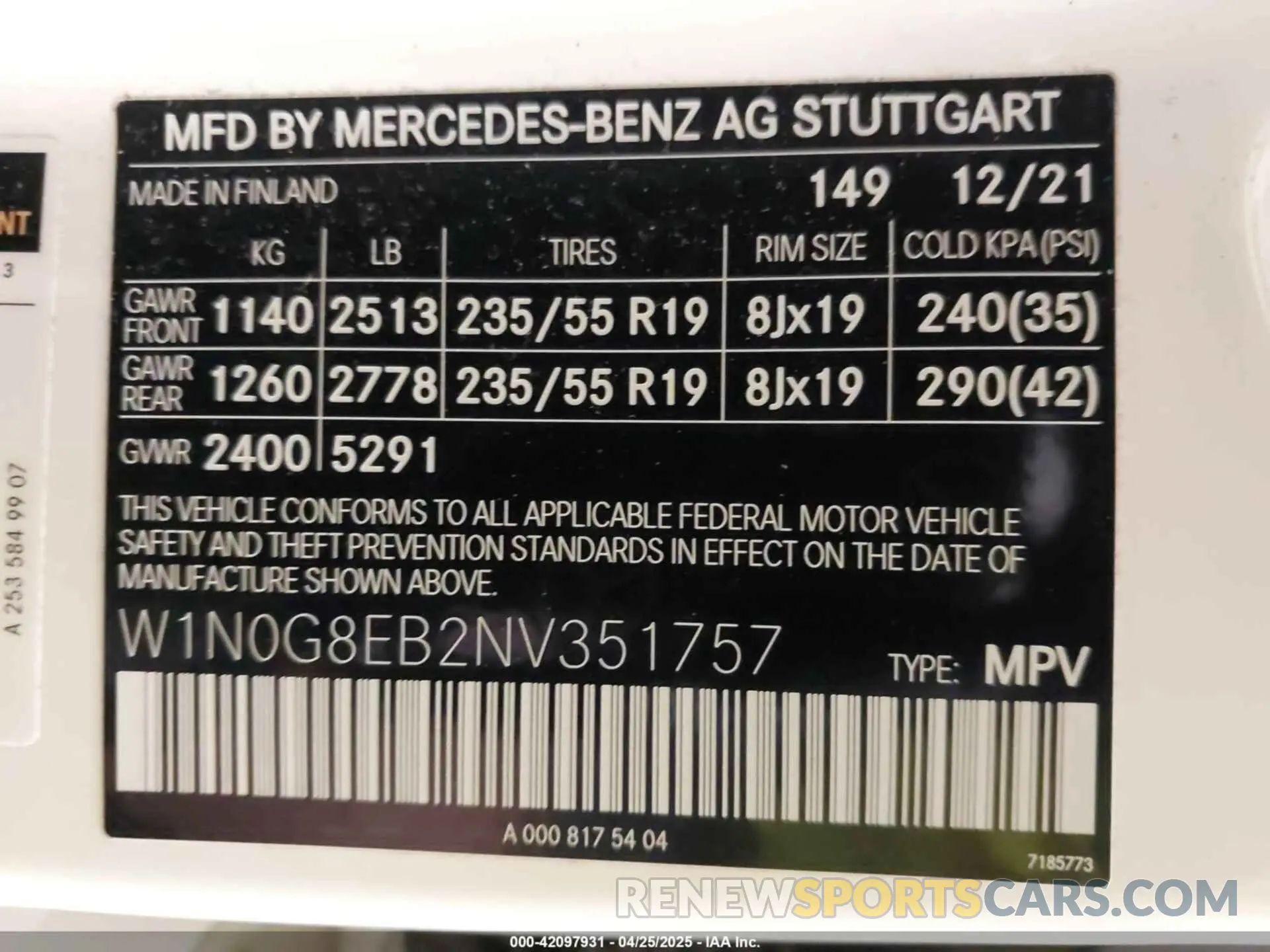 9 Photograph of a damaged car W1N0G8EB2NV351757 MERCEDES-BENZ GLC 300 2022