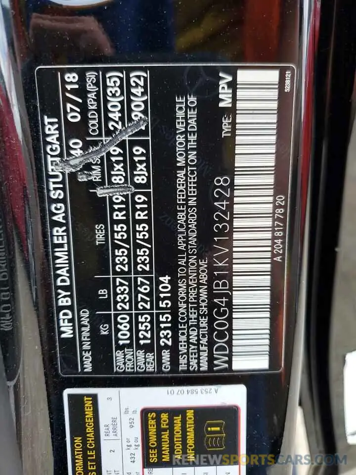 14 Photograph of a damaged car WDC0G4JB1KV132428 MERCEDES-BENZ GLC-CLASS 2019