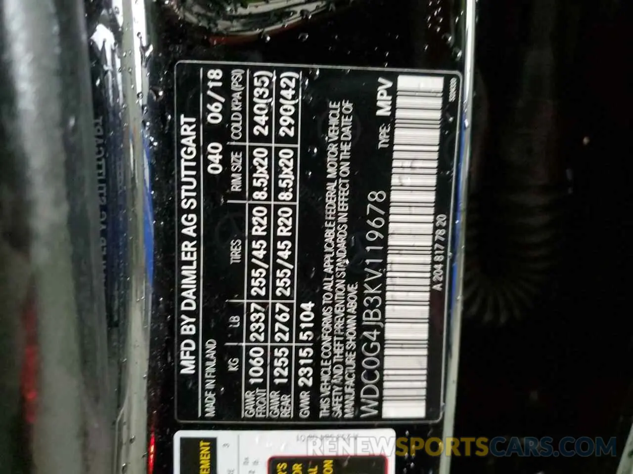 15 Photograph of a damaged car WDC0G4JB3KV119678 MERCEDES-BENZ GLC-CLASS 2019