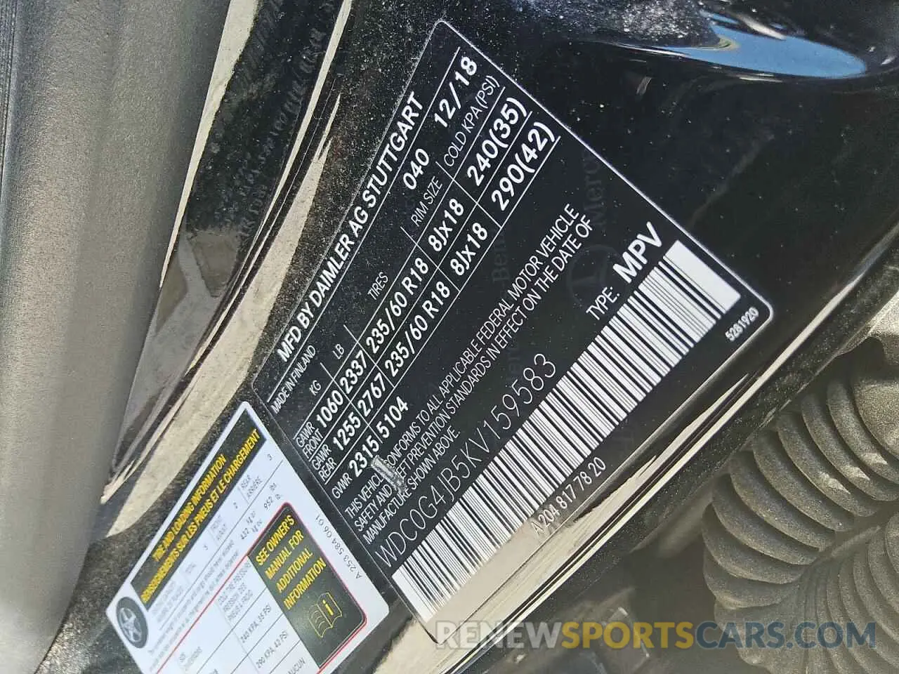 13 Фотография поврежденного автомобиля WDC0G4JB5KV159583 MERCEDES-BENZ GLC-CLASS 2019
