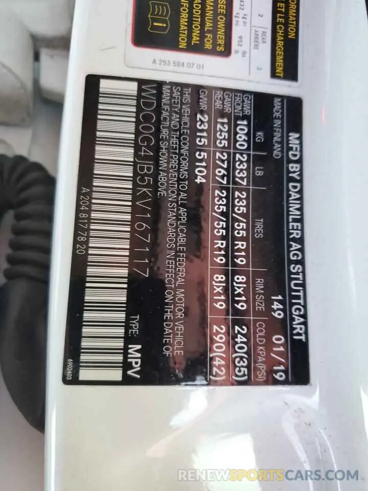 13 Photograph of a damaged car WDC0G4JB5KV167117 MERCEDES-BENZ GLC-CLASS 2019