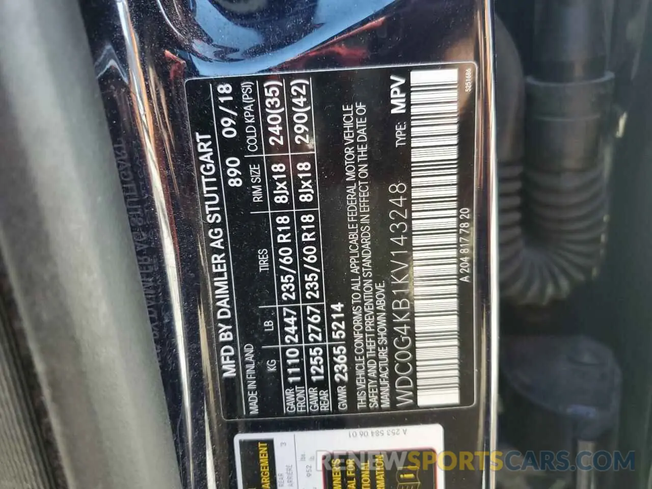 14 Фотография поврежденного автомобиля WDC0G4KB1KV143248 MERCEDES-BENZ GLC-CLASS 2019