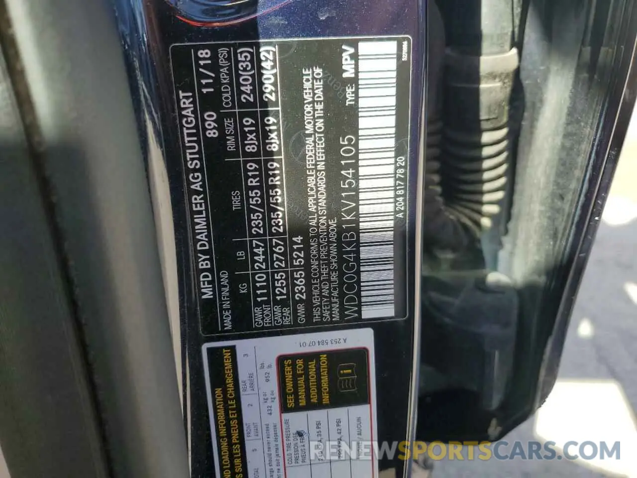 13 Photograph of a damaged car WDC0G4KB1KV154105 MERCEDES-BENZ GLC-CLASS 2019
