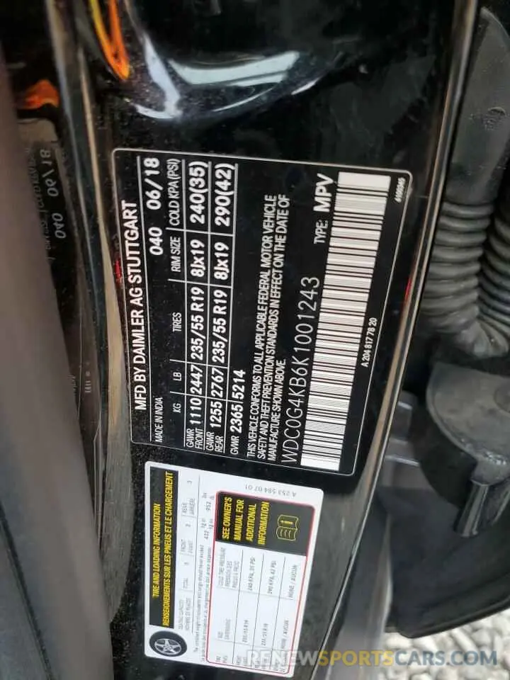 13 Фотография поврежденного автомобиля WDC0G4KB6K1001243 MERCEDES-BENZ GLC-CLASS 2019