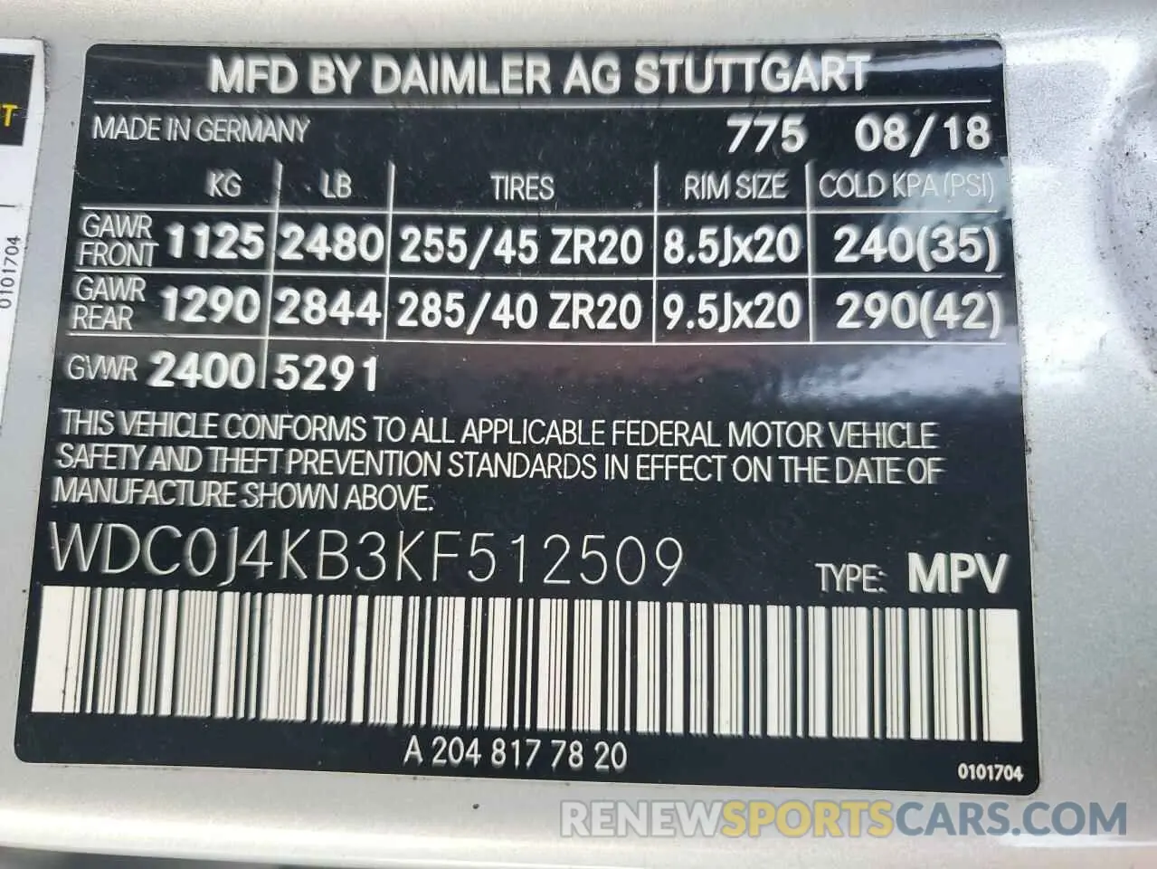 15 Photograph of a damaged car WDC0J4KB3KF512509 MERCEDES-BENZ GLC-CLASS 2019