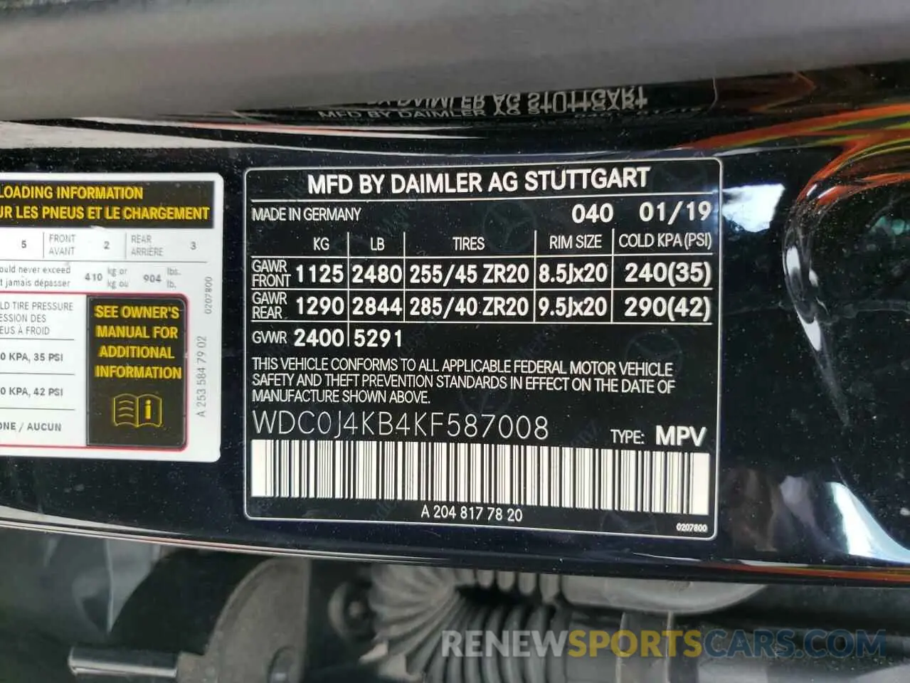 13 Photograph of a damaged car WDC0J4KB4KF587008 MERCEDES-BENZ GLC-CLASS 2019