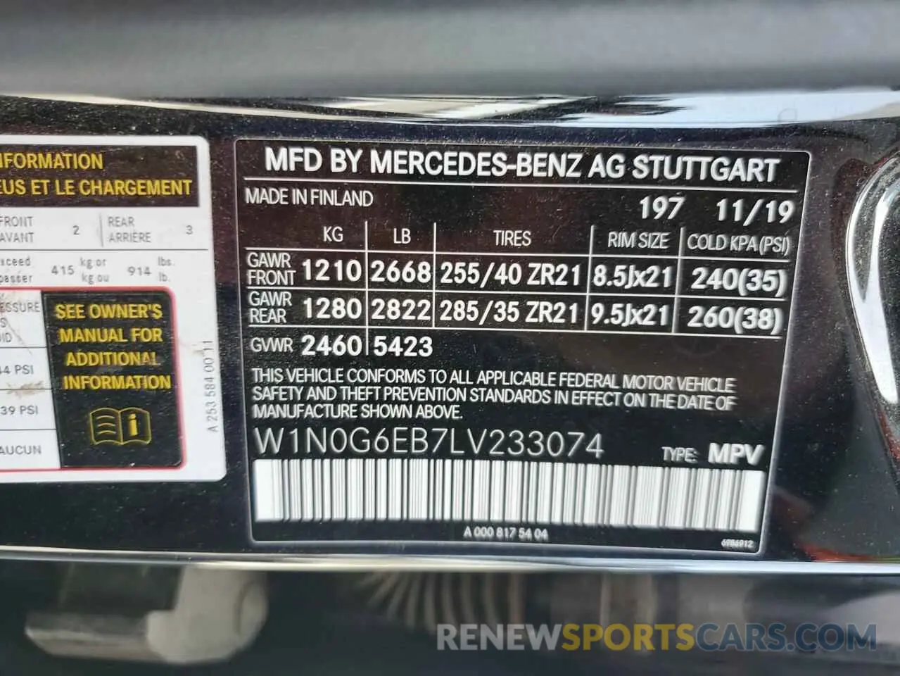 13 Фотография поврежденного автомобиля W1N0G6EB7LV233074 MERCEDES-BENZ GLC-CLASS 2020