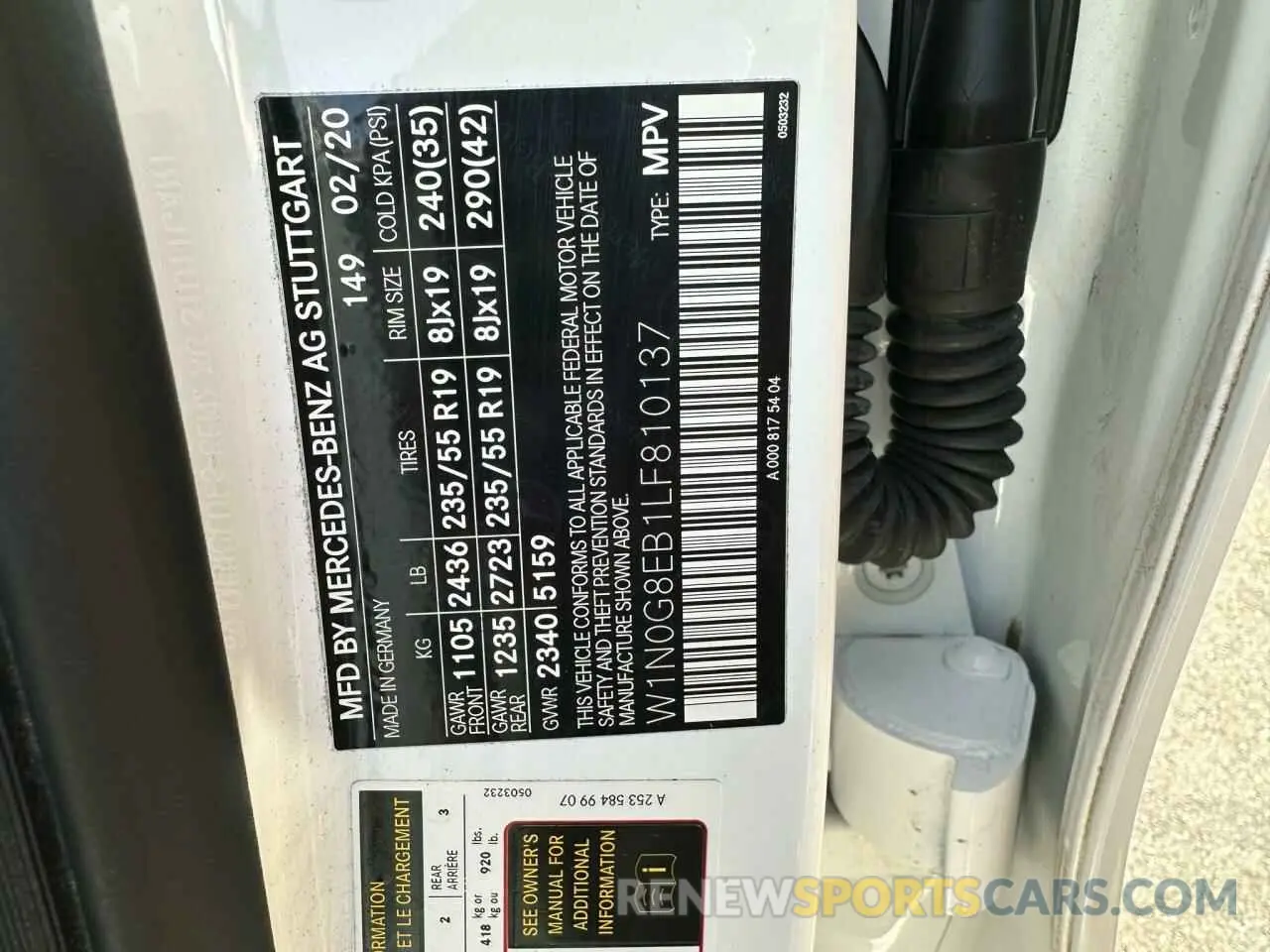 10 Photograph of a damaged car W1N0G8EB1LF810137 MERCEDES-BENZ GLC-CLASS 2020
