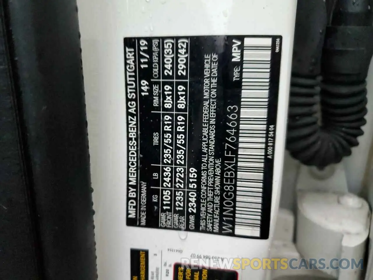 12 Фотография поврежденного автомобиля W1N0G8EBXLF764663 MERCEDES-BENZ GLC-CLASS 2020