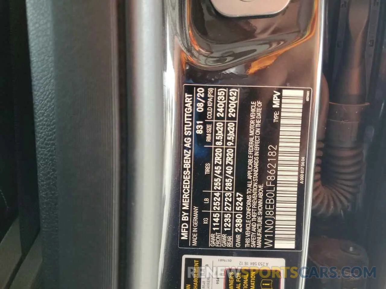 13 Photograph of a damaged car W1N0J8EB0LF862182 MERCEDES-BENZ GLC-CLASS 2020