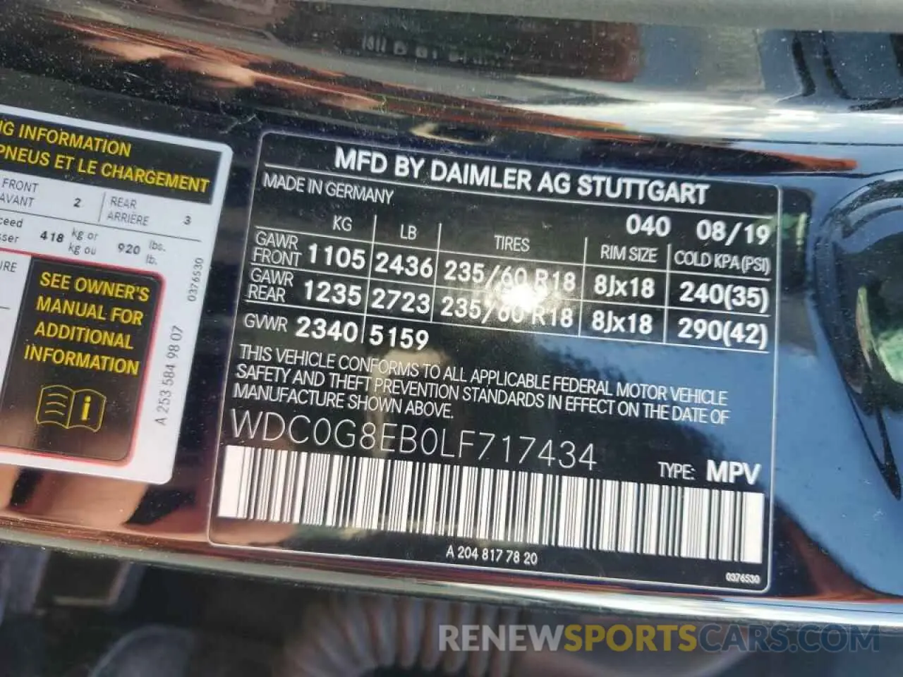 13 Фотография поврежденного автомобиля WDC0G8EB0LF717434 MERCEDES-BENZ GLC-CLASS 2020