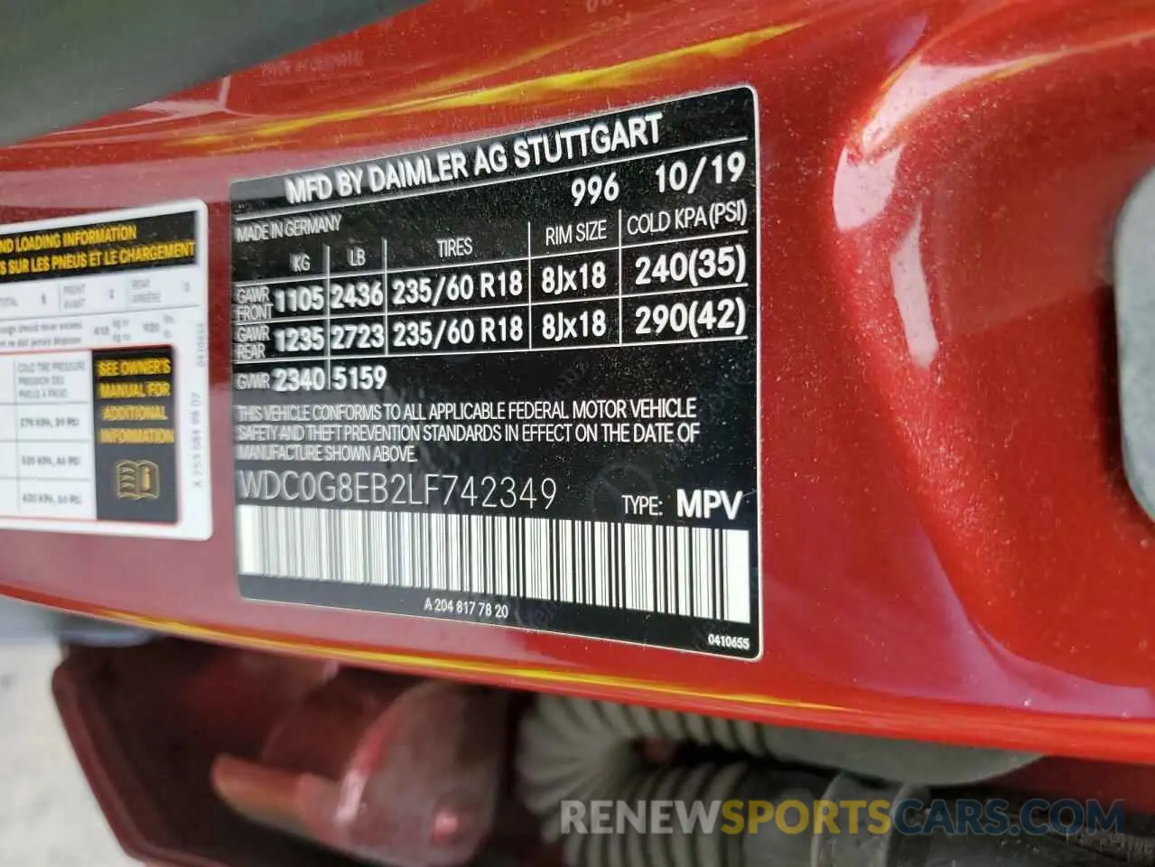 13 Фотография поврежденного автомобиля WDC0G8EB2LF742349 MERCEDES-BENZ GLC-CLASS 2020