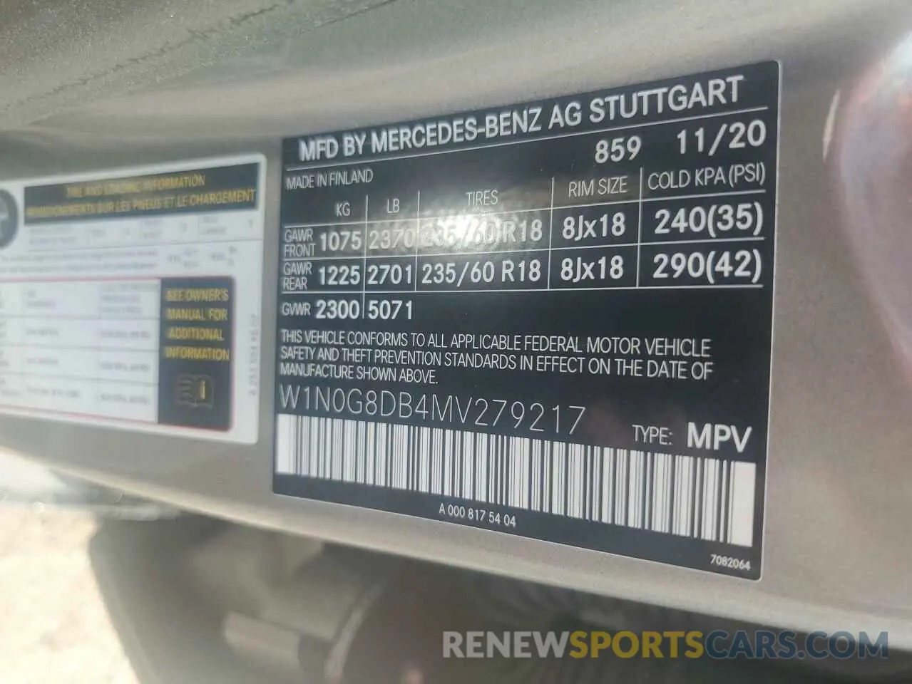 13 Фотография поврежденного автомобиля W1N0G8DB4MV279217 MERCEDES-BENZ GLC-CLASS 2021